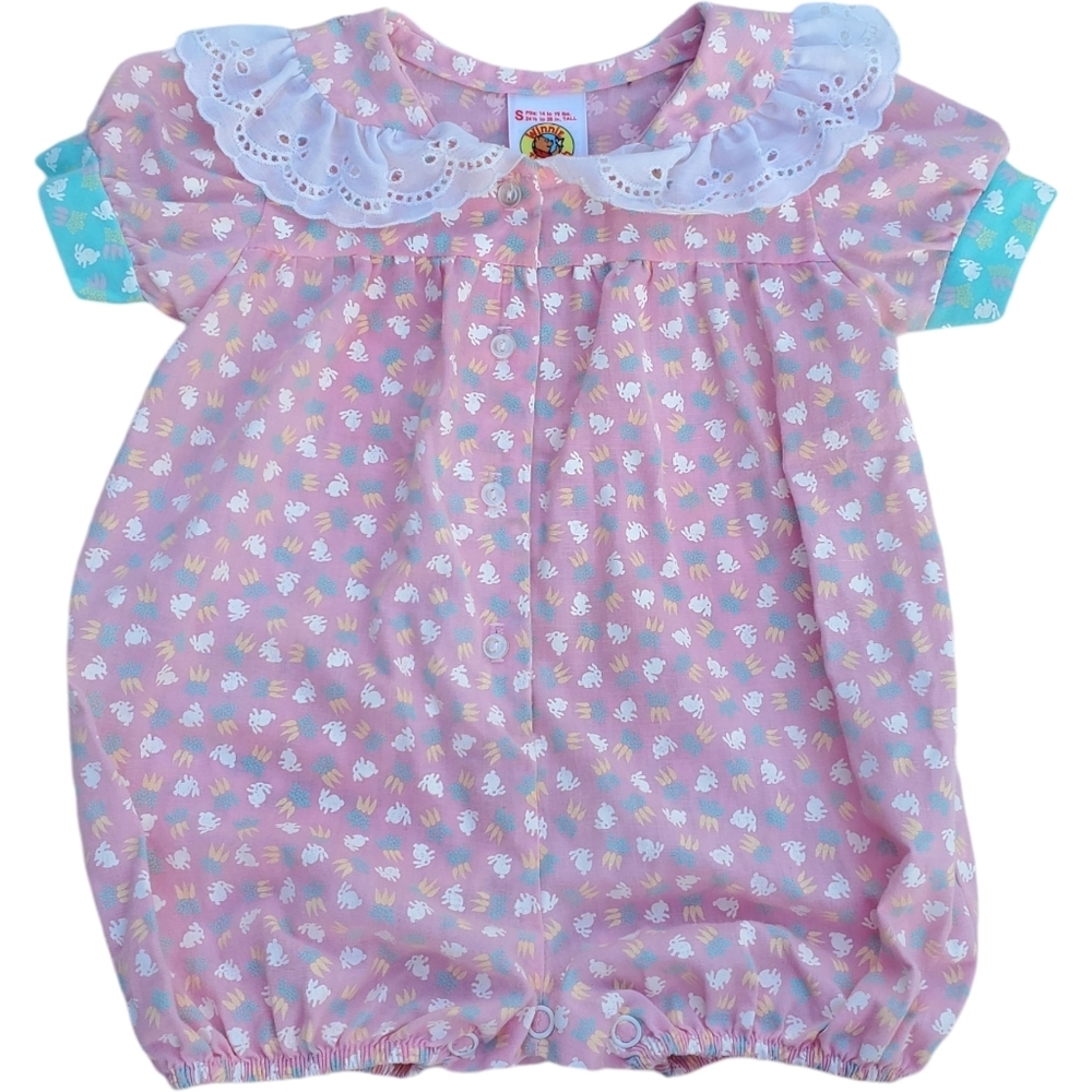 Vintage Disney Winnie the Pooh Bubble Romper Pink Easter Girls Small (3-6 Month)